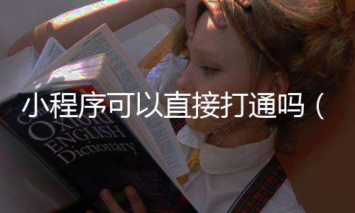 小程序可以直接打通吗（小程序可以直接申请吗）